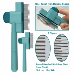 Self Cleaning Pet Flea Comb Grooming Brush