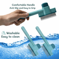 Self Cleaning Pet Flea Comb Grooming Brush