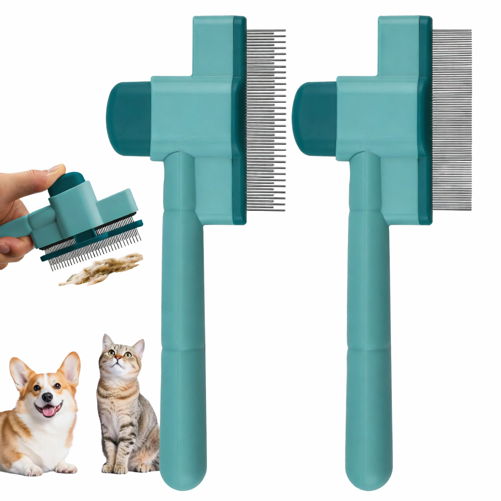 Self Cleaning Pet Flea Comb Grooming Brush